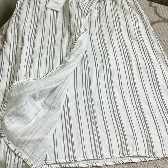 Mododoc Striped Cotton Faux Wrap Elastic Waistband midi skirt, size extra large - Picture 12 of 15